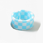 Checkers Adjustable Ring in Sky Blue