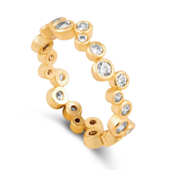 Claire Ring in Gold with Clear Stones