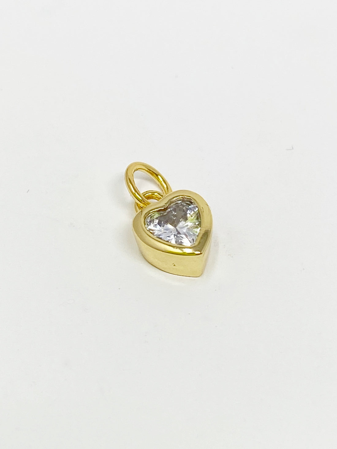 Charming Mini Bezel Set Heart Stone in Gold