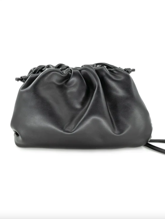 Coco Pouch Bag with Crossbody Strap in Black
