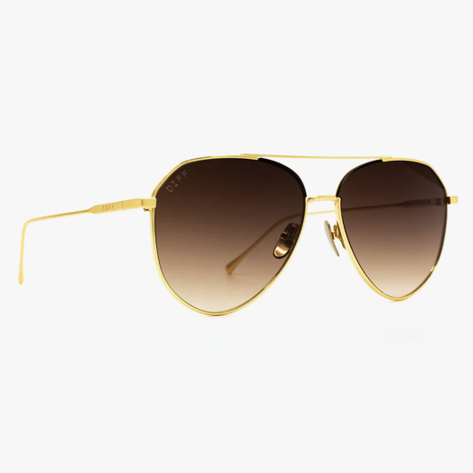 Dash Aviator Brushed Gold with Coffee Gradient Lens