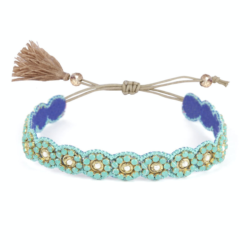 Auli Beaded Adjustable Bracelet in Turquoise