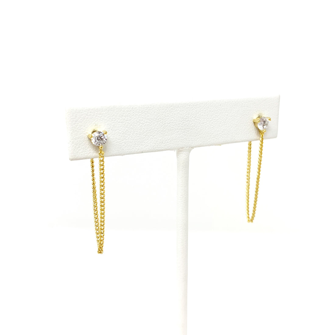 Kimmie Chain Stud Earrings in Gold