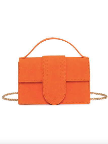 Elizabeth Suede Bag in Orange