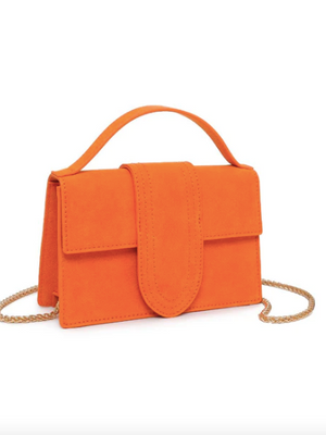 Elizabeth Suede Bag in Orange
