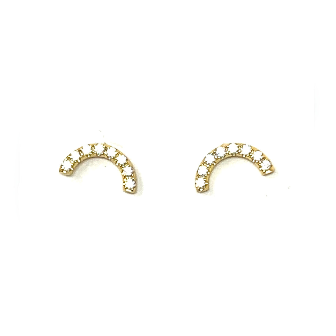 Pave Arc Studs in Gold