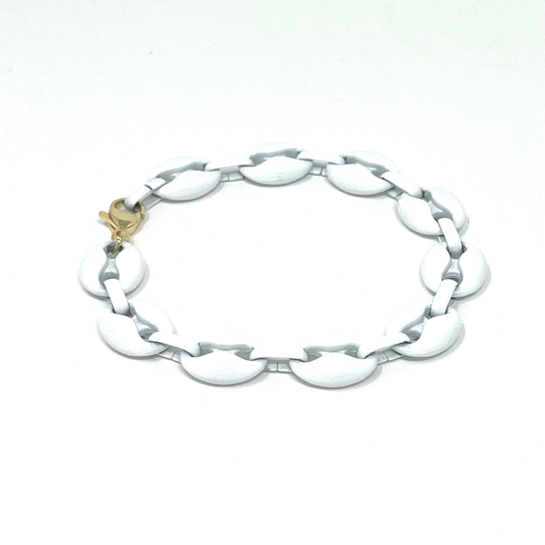 Bubble Enamel Link Bracelet in White