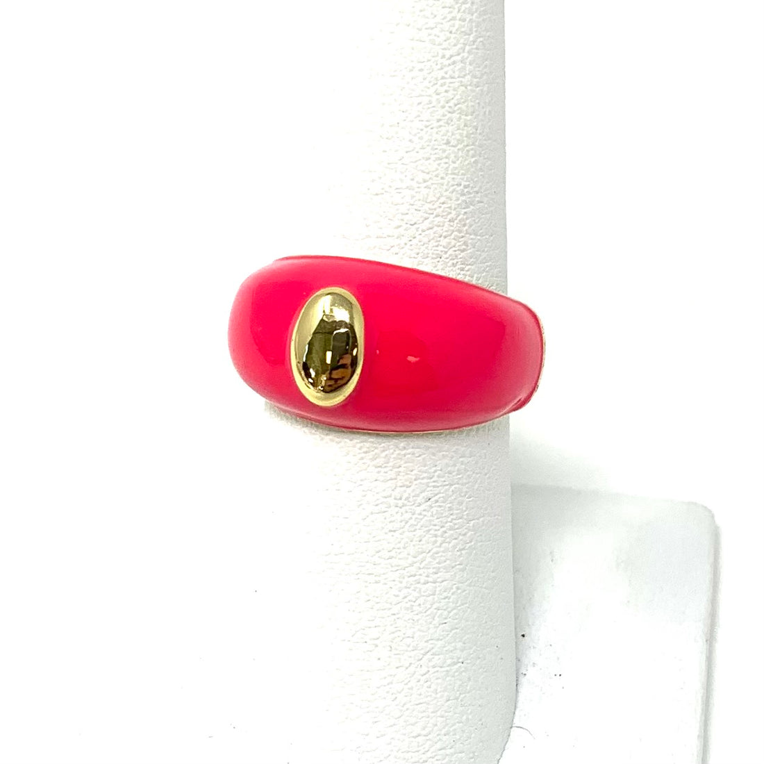 NYC Adjustable Enamel Ring in Hot Pink