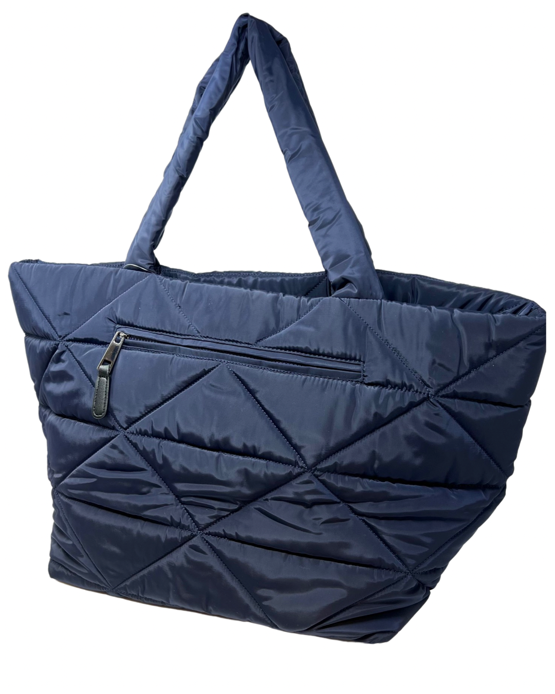Quilted Nylon Tote in Navy