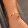 Two Stone Cuff in Gold