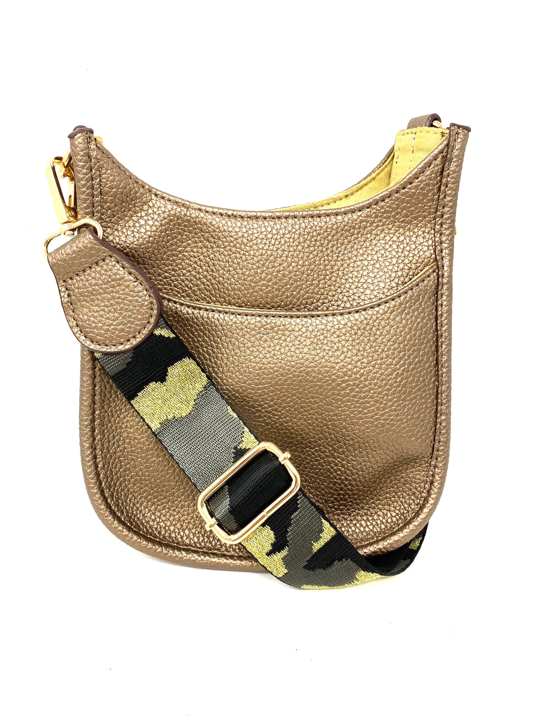 Mini Saddle Bag in Vegan Leather in Bronze
