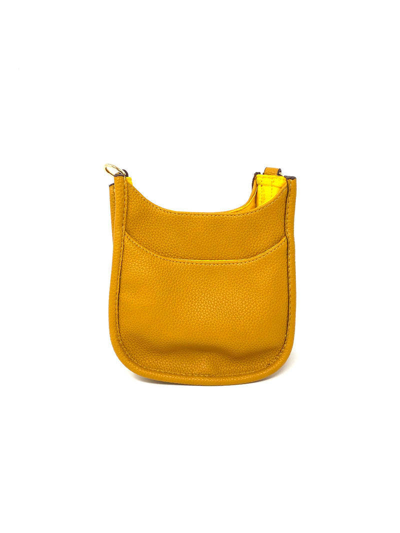 Mini Saddle Bag in Vegan Leather in Mustard