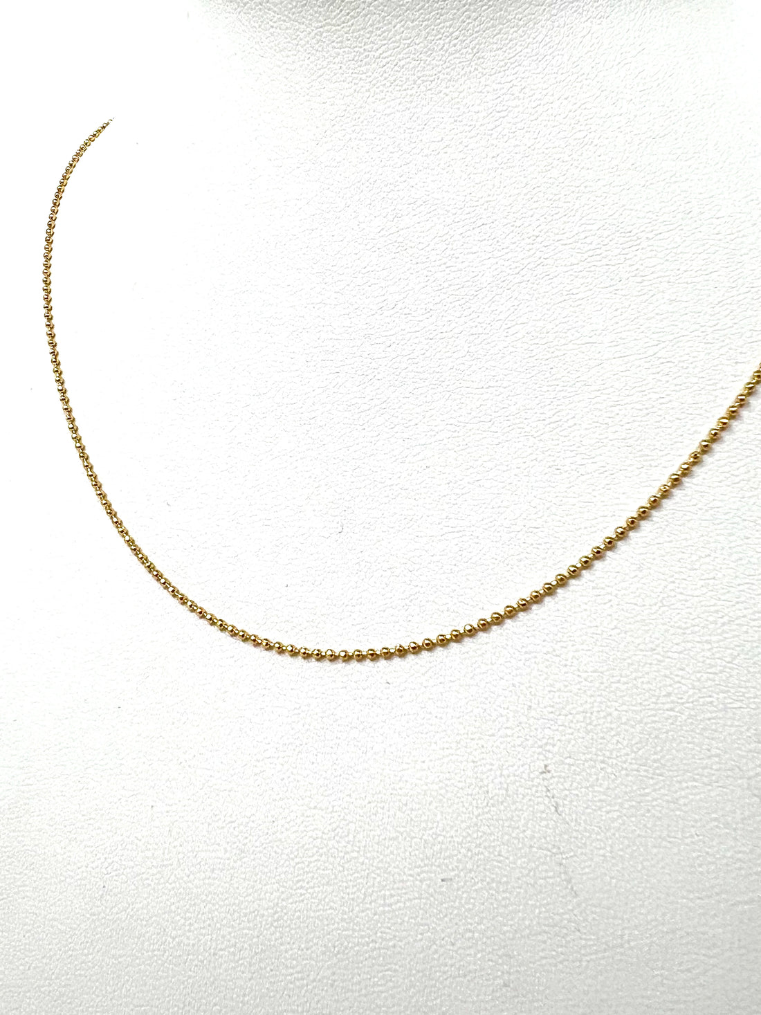 Charming Delicate Ball and Chain Gold 16” Necklace