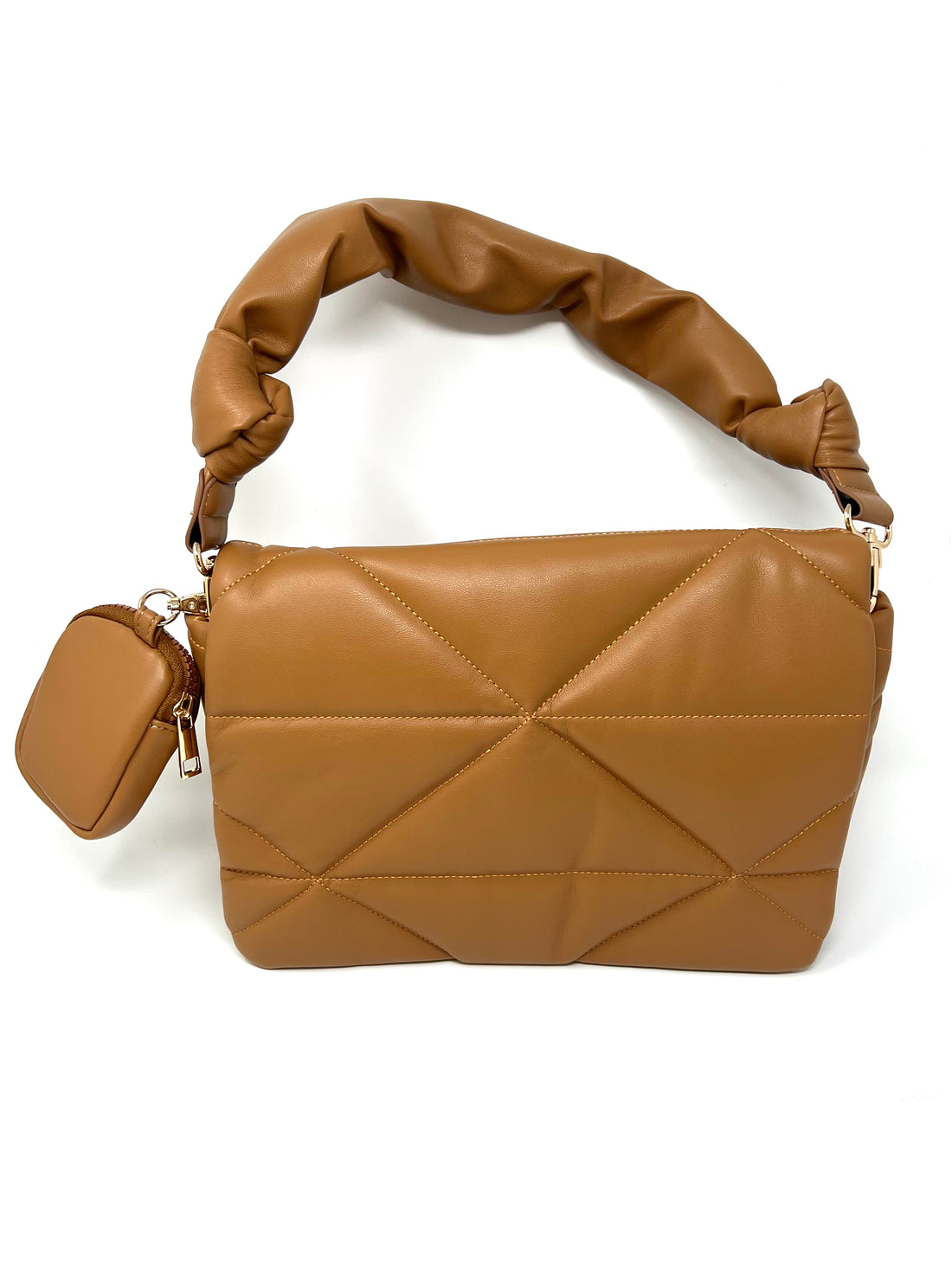 Quilted Flap Bag in Biscuit