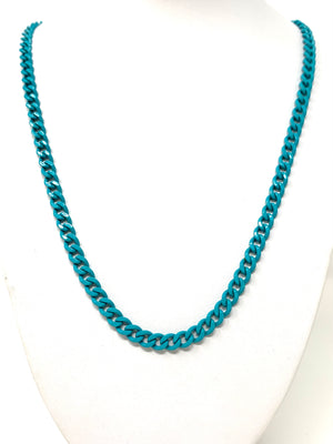 Madison Color Coated Curb Chain in Teal