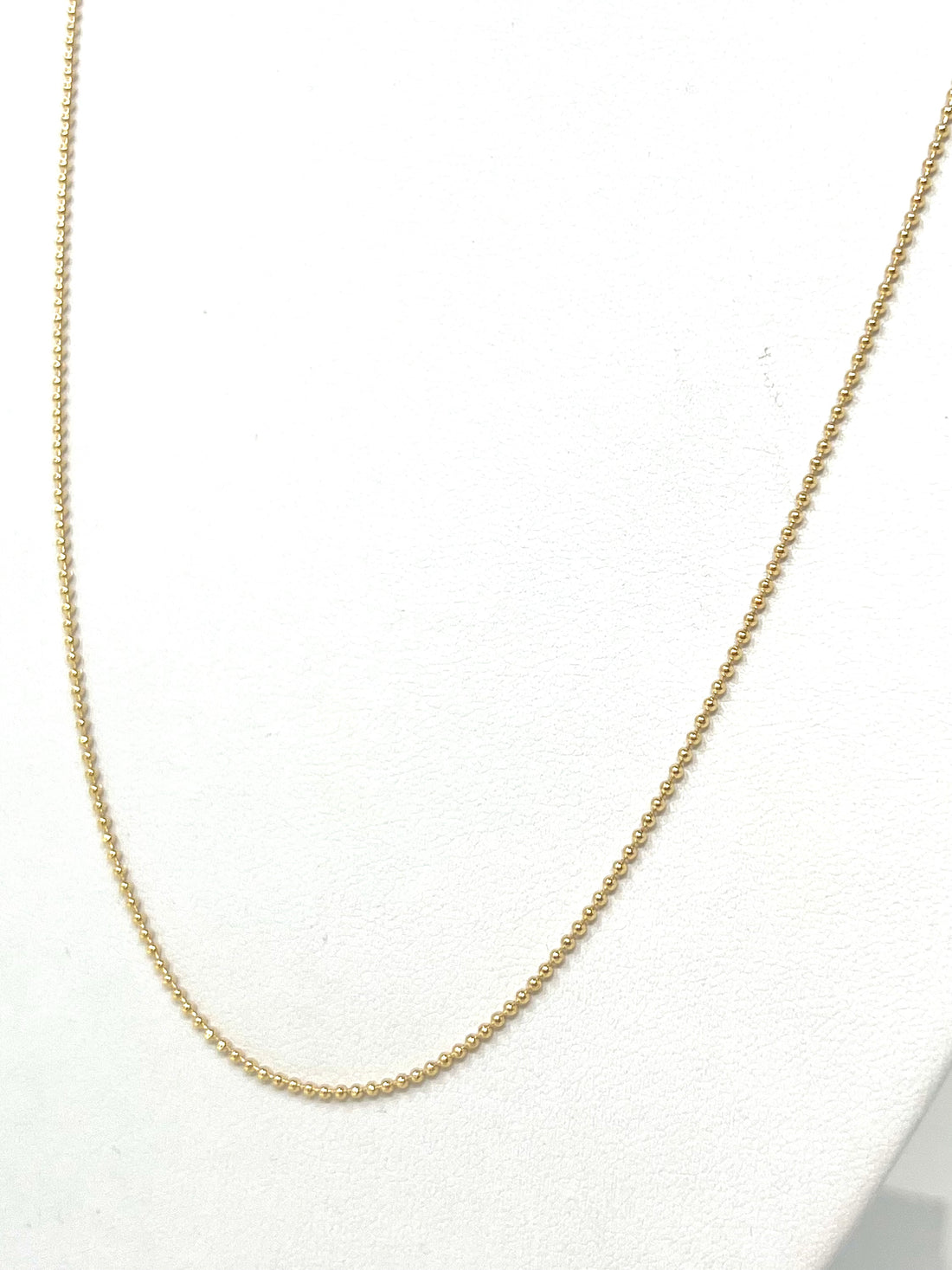 Charming Delicate Ball and Chain Gold 20” Necklace