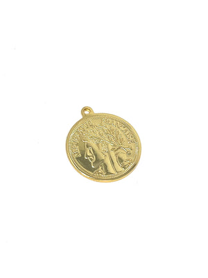 Charming French Coin Medallion in Gold