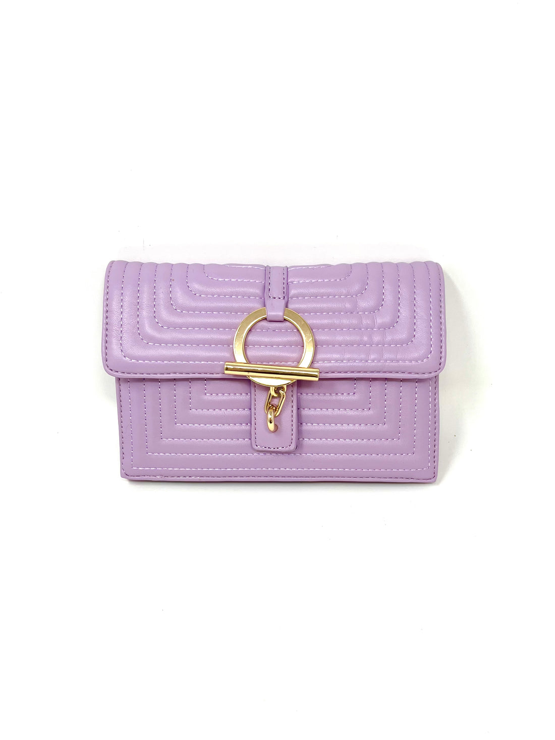 Quilted Toggle Lock Bag in Lilac