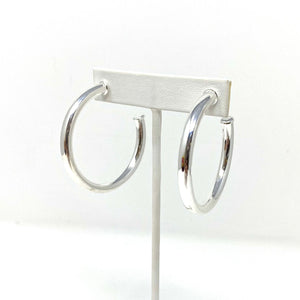 Large Tube Hoops in Sterling Silver