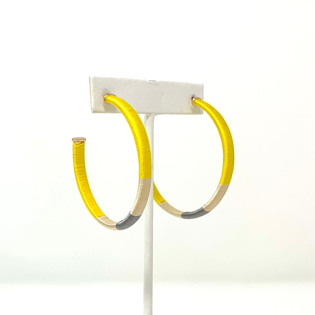 Levy Wrapped Hoops in Yellow