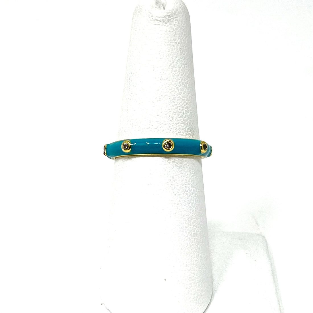 Chicago Adjustable Enamel Ring in Turquoise