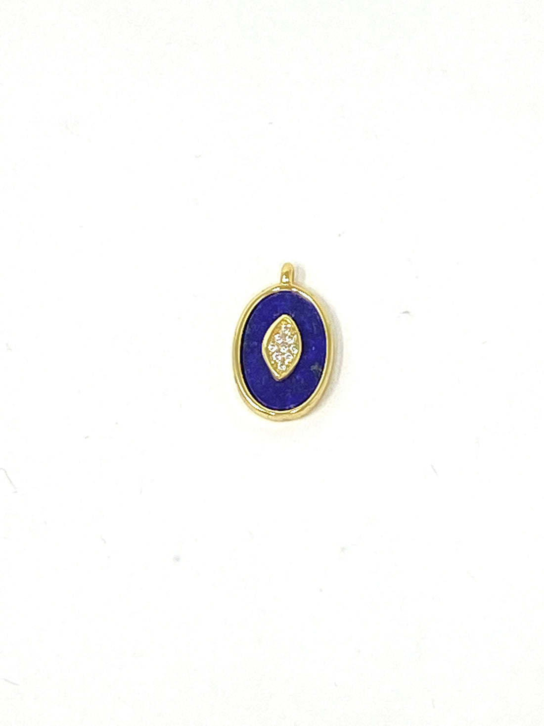 Oval Charm with Pave Marquis In Blue Lapis