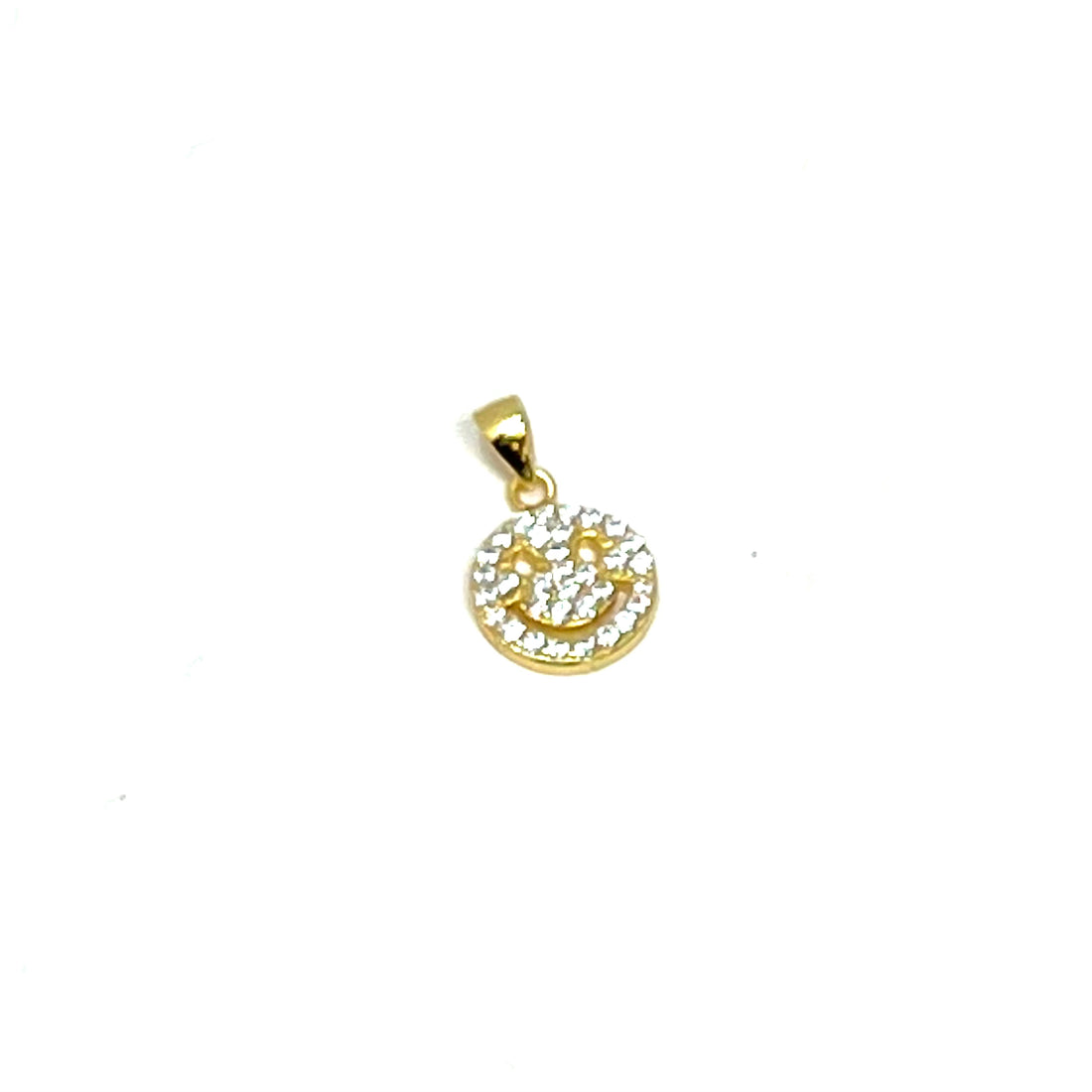 Charming Smiley Pave Charm in Gold