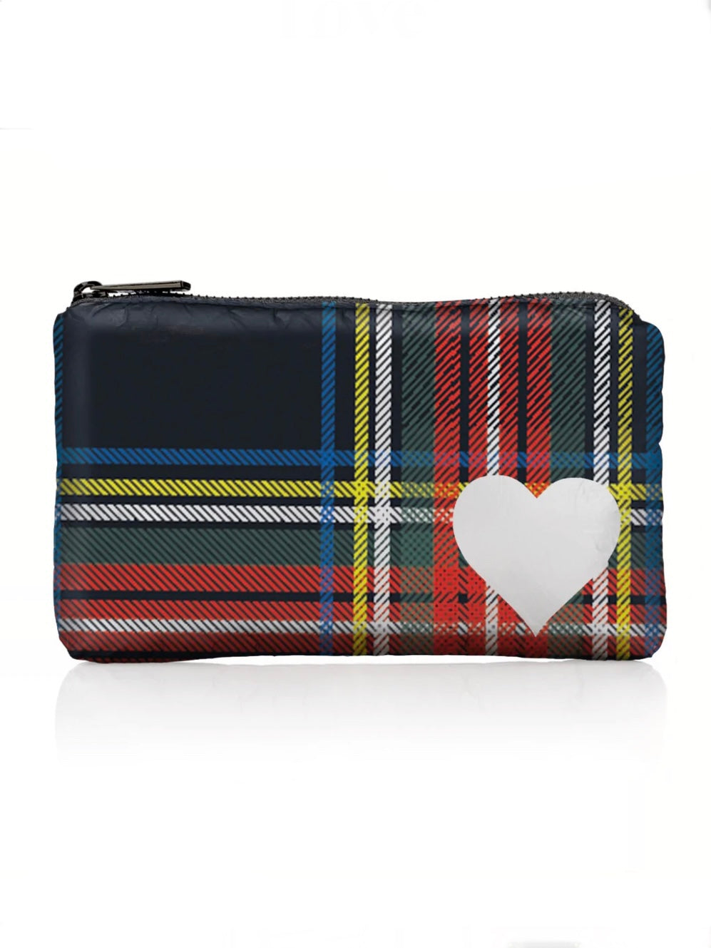 Hi Love Travel Small Pouch in Holiday Plaid