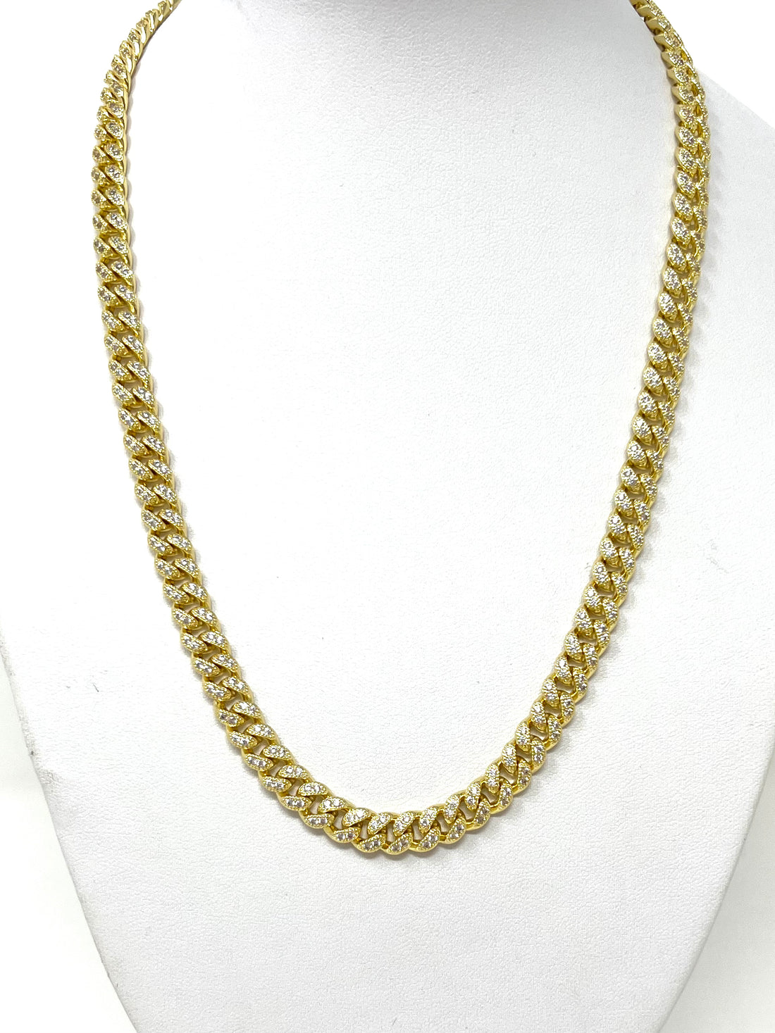 Pave Cuban Link Necklace in Gold
