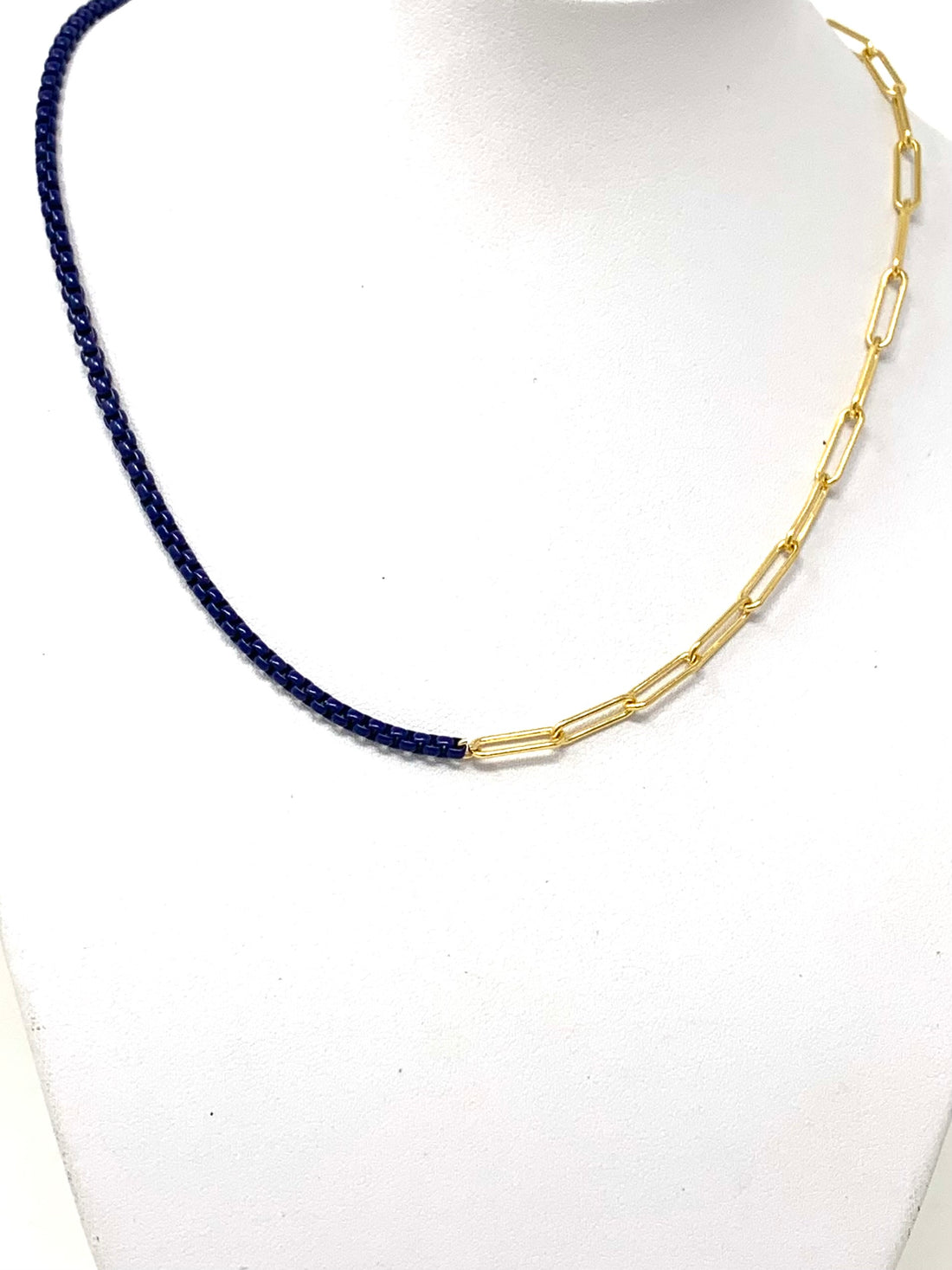 Going Dutch Chain in Navy with Gold Chainlink