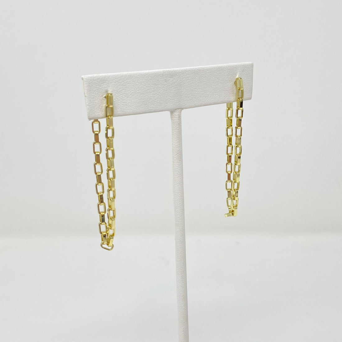 Box Chain Earrings in Gold