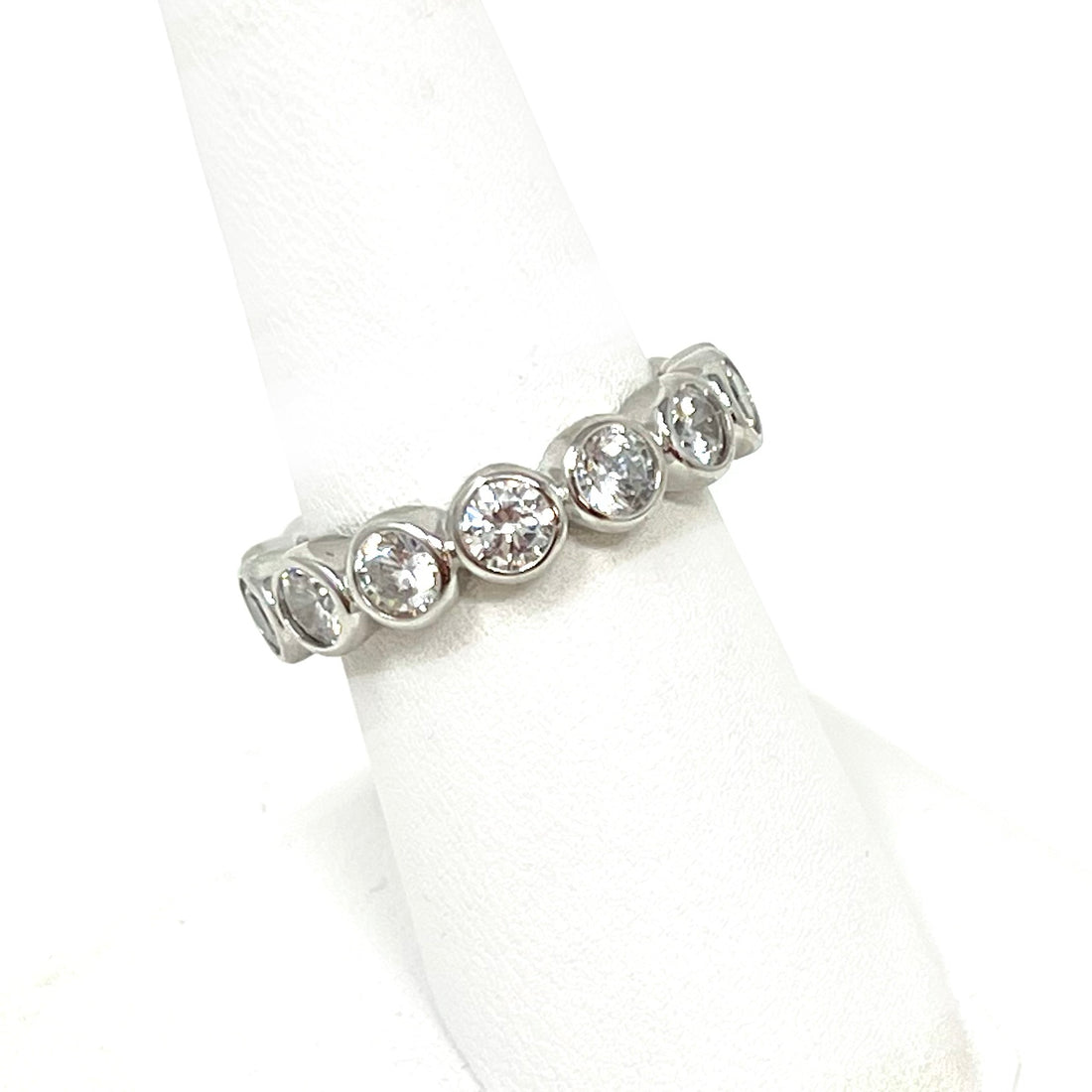 Jo Ring in Silver with Clear Stones