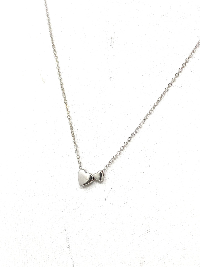 Mini Me Heart Necklace in Silver
