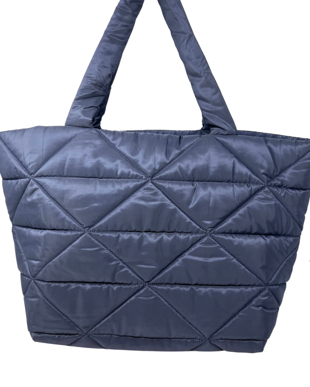 Quilted Nylon Tote in Navy