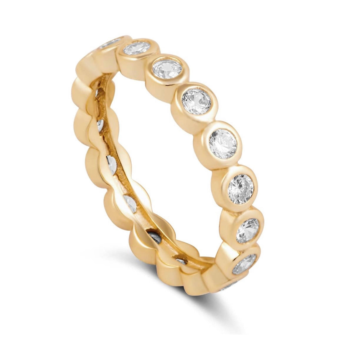 Celeste Ring in Gold with Clear Stones