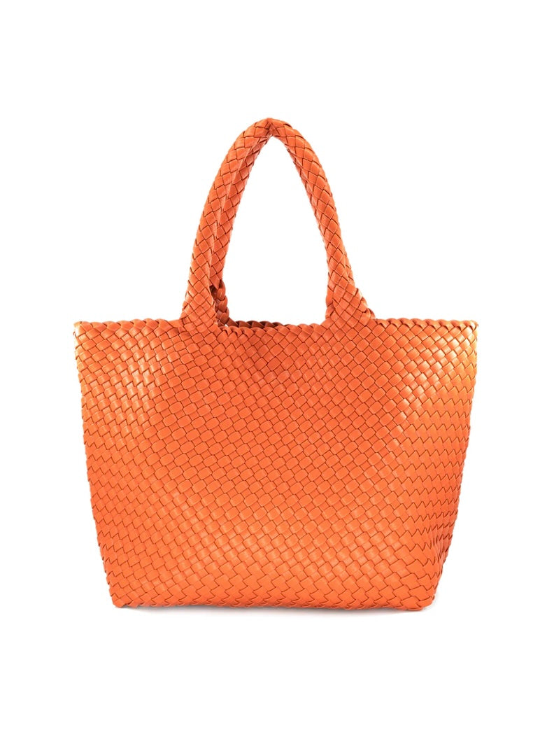 Updated Woven Tote in Orange