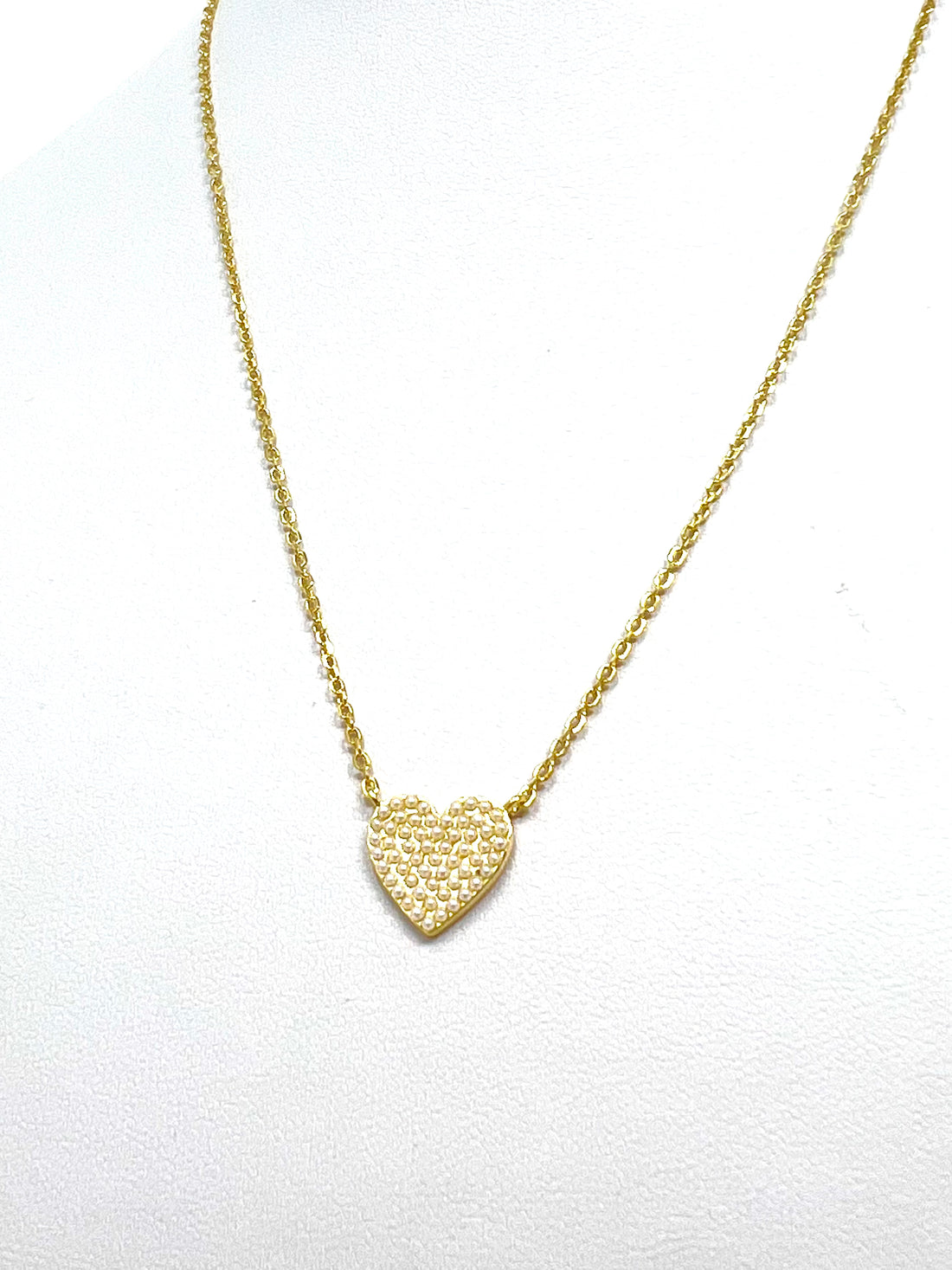 Sweet Heart Necklace in Gold with Pearl