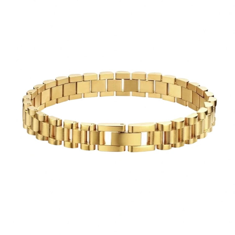 Wristwatch Band Bracelet in Gold