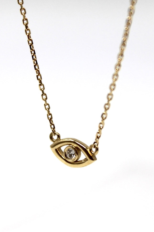 Montpellier Diamond Evil Eye Necklace in 14K