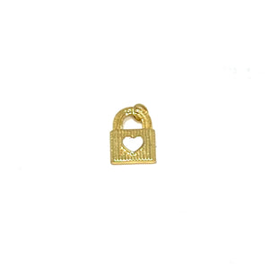 Charming Basket Lock with White Heart in Gold