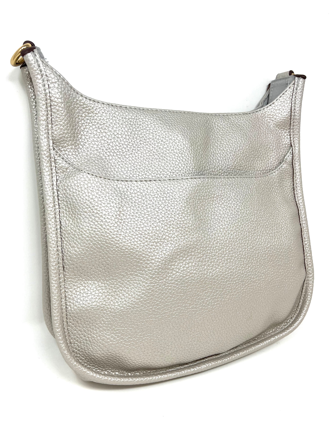 Saddle Bag in Vegan Leather in Silver