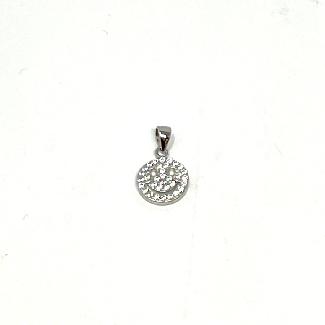 Charming Smiley Pave Charm in Silver