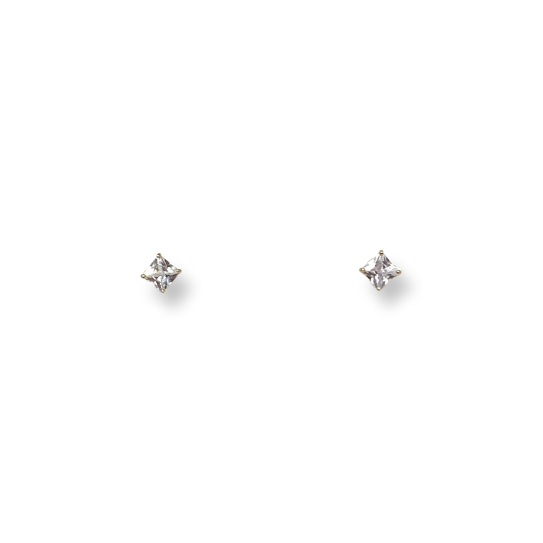 Princess CZ Stones Set in 14k Gold