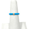 Enamel Ring with Solitaire Stone in Turquoise