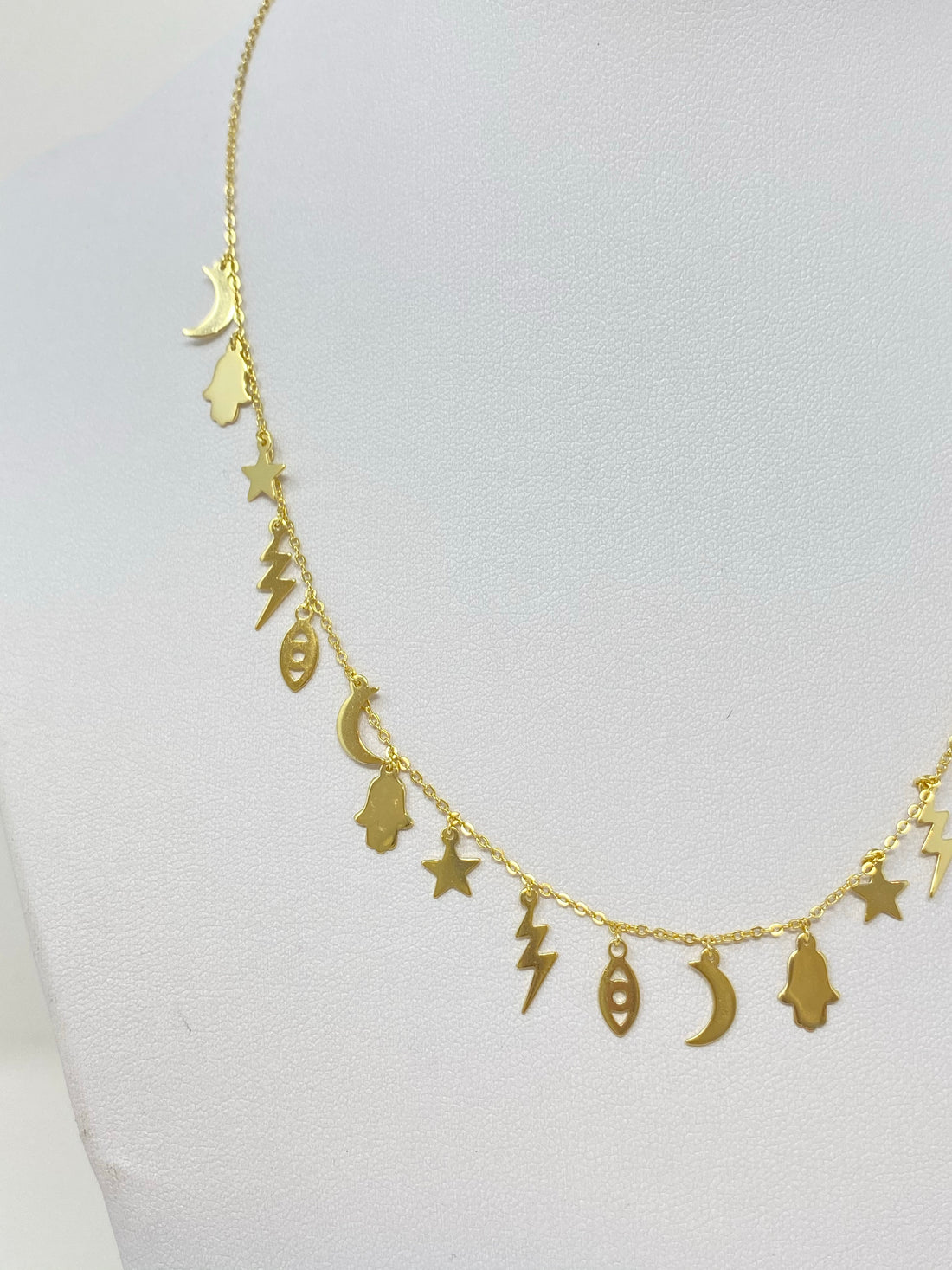Multi-Charm Necklace in Gold