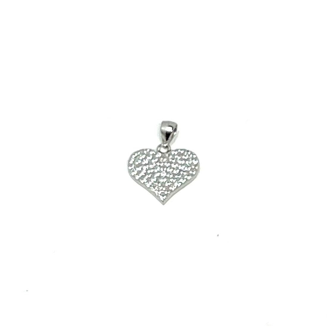 Charming Pave Heart Charm in Silver