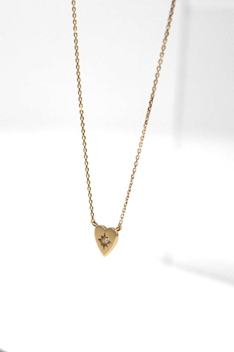 Nice Diamond Heart Necklace in 14K