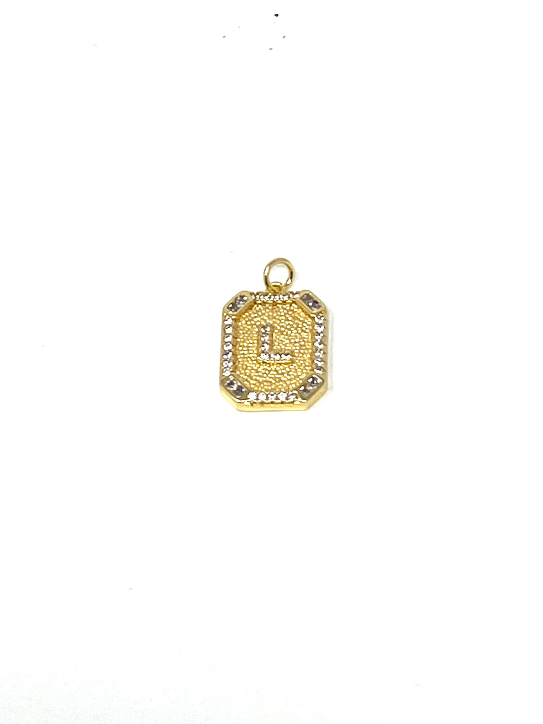 Charming Pave L Charm in Gold