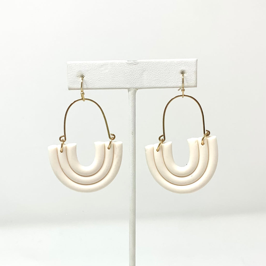 Evelyn Earrings in Gold with White