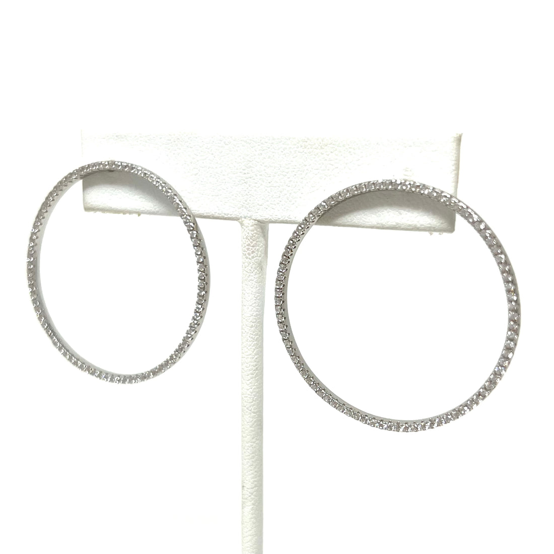 Circles Pave Earring in Silver